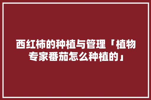 西红柿的种植与管理「植物专家番茄怎么种植的」 西红柿的种植与管理「植物专家番茄怎么种植的」 植物种类