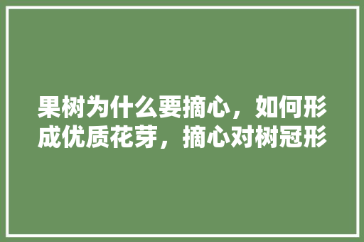 果树为什么要摘心，如何形成优质花芽，摘心对树冠形成有何好处「番茄打杈怎么种植视频教程」