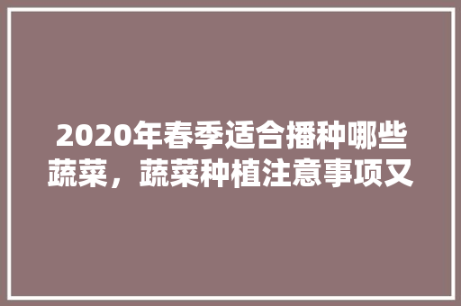 2020年春季适合播种哪些蔬菜,蔬菜种植注意事项又有哪些呢「盘点蔬菜种植小技巧视频教程」 番茄种植技巧 2020年春季适合播种哪些蔬菜,蔬菜种植注意事项又有哪些呢「盘点蔬菜种植小技巧视频教程」 2020年春季适合播种哪些蔬菜,蔬菜种植注意事项又有哪些呢「盘点蔬菜种植小技巧视频教程」 番茄种植技巧