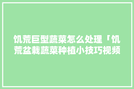 饥荒巨型蔬菜怎么处理「饥荒盆栽蔬菜种植小技巧视频」 饥荒巨型蔬菜怎么处理「饥荒盆栽蔬菜种植小技巧视频」 土壤施肥