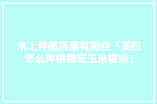 水上种植蔬菜有哪些「茭白怎么种植番茄玉米视频」 水上种植蔬菜有哪些「茭白怎么种植番茄玉米视频」 土壤施肥