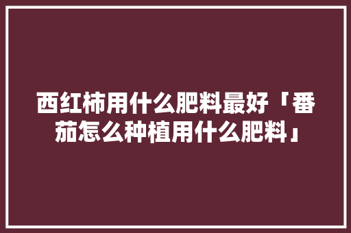 西红柿用什么肥料最好「番茄怎么种植用什么肥料」 西红柿用什么肥料最好「番茄怎么种植用什么肥料」 番茄病虫害防治