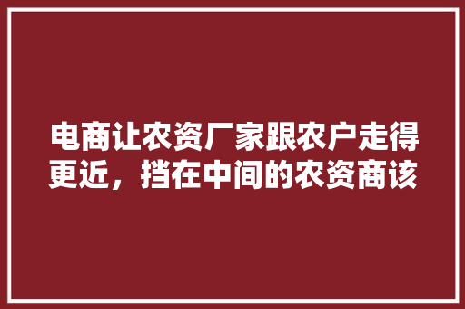 电商让农资厂家跟农户走得更近,挡在中间的农资商该怎么办「农资蔬菜种植技巧和方法」 植物种类 电商让农资厂家跟农户走得更近,挡在中间的农资商该怎么办「农资蔬菜种植技巧和方法」 电商让农资厂家跟农户走得更近,挡在中间的农资商该怎么办「农资蔬菜种植技巧和方法」 植物种类