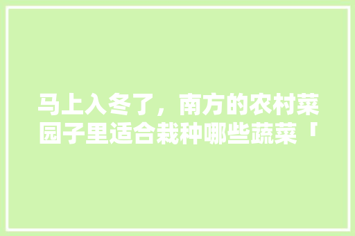 马上入冬了，南方的农村菜园子里适合栽种哪些蔬菜「100种蔬菜种植技巧图片」 马上入冬了，南方的农村菜园子里适合栽种哪些蔬菜「100种蔬菜种植技巧图片」 番茄种植技巧
