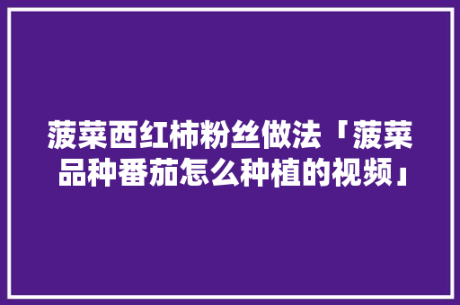 菠菜西红柿粉丝做法「菠菜品种番茄怎么种植的视频」 菠菜西红柿粉丝做法「菠菜品种番茄怎么种植的视频」 植物种类