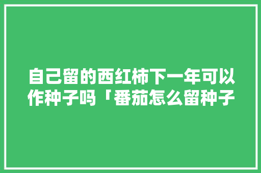 自己留的西红柿下一年可以作种子吗「番茄怎么留种子种植视频」 自己留的西红柿下一年可以作种子吗「番茄怎么留种子种植视频」 花朵知识