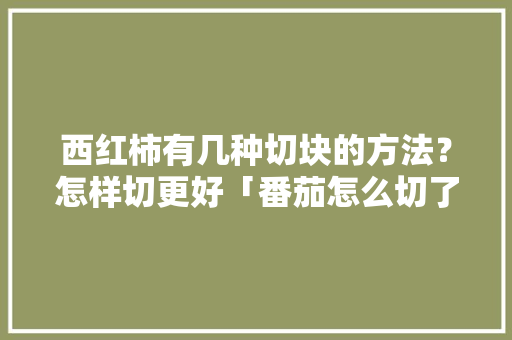 西红柿有几种切块的方法？怎样切更好「番茄怎么切了种植好呢」