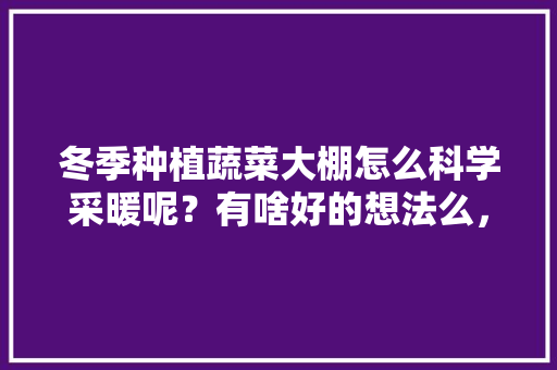 冬季种植蔬菜大棚怎么科学采暖呢？有啥好的想法么，一起来分享分享「冬天蔬菜种植小技巧简单视频」