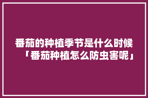 番茄的种植季节是什么时候「番茄种植怎么防虫害呢」 番茄的种植季节是什么时候「番茄种植怎么防虫害呢」 植物种类