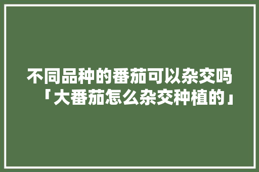 不同品种的番茄可以杂交吗「大番茄怎么杂交种植的」 不同品种的番茄可以杂交吗「大番茄怎么杂交种植的」 种植技巧