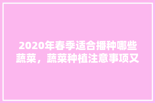2020年春季适合播种哪些蔬菜，蔬菜种植注意事项又有哪些呢「四月蔬菜种植大全」 2020年春季适合播种哪些蔬菜，蔬菜种植注意事项又有哪些呢「四月蔬菜种植大全」 植物种类