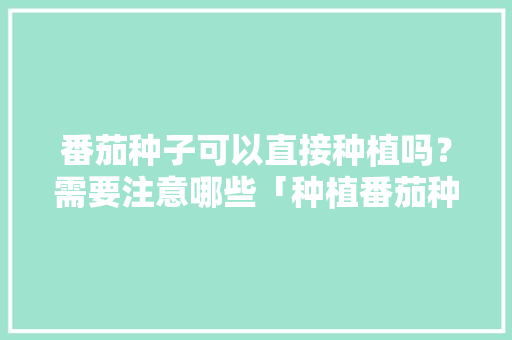 番茄种子可以直接种植吗？需要注意哪些「种植番茄种子怎么种植」 番茄种子可以直接种植吗？需要注意哪些「种植番茄种子怎么种植」 番茄病虫害防治
