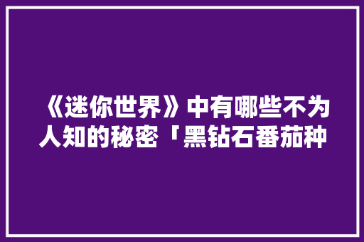 《迷你世界》中有哪些不为人知的秘密「黑钻石番茄种子怎么种植视频」 《迷你世界》中有哪些不为人知的秘密「黑钻石番茄种子怎么种植视频」 番茄种植技巧