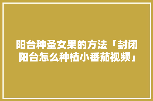 阳台种圣女果的方法「封闭阳台怎么种植小番茄视频」 阳台种圣女果的方法「封闭阳台怎么种植小番茄视频」 农业常识