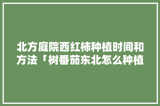 北方庭院西红柿种植时间和方法「树番茄东北怎么种植技术视频」 北方庭院西红柿种植时间和方法「树番茄东北怎么种植技术视频」 花朵知识