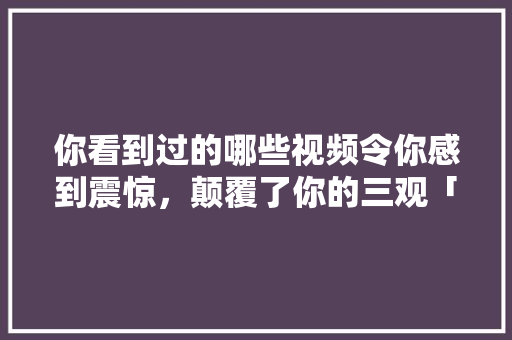 你看到过的哪些视频令你感到震惊，颠覆了你的三观「怎么种植小番茄籽视频教程」