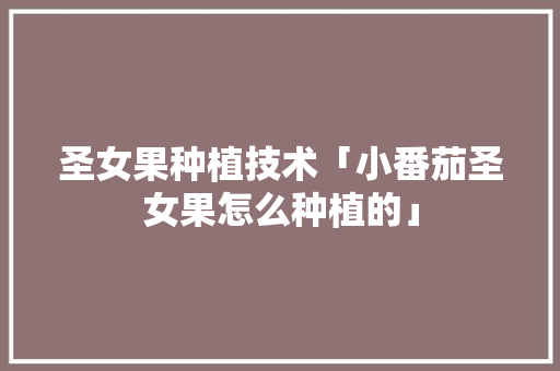 圣女果种植技术「小番茄圣女果怎么种植的」 圣女果种植技术「小番茄圣女果怎么种植的」 番茄病虫害防治
