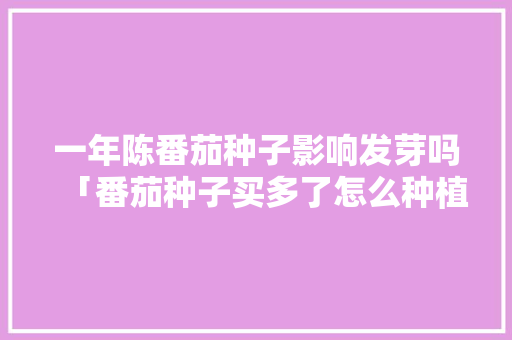 一年陈番茄种子影响发芽吗「番茄种子买多了怎么种植呢」 一年陈番茄种子影响发芽吗「番茄种子买多了怎么种植呢」 植物种类