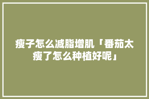 瘦子怎么减脂增肌「番茄太瘦了怎么种植好呢」