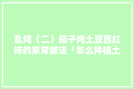 乱炖（二）茄子炖土豆西红柿的家常做法「怎么种植土豆茄子番茄苗」 乱炖（二）茄子炖土豆西红柿的家常做法「怎么种植土豆茄子番茄苗」 番茄病虫害防治