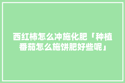 西红柿怎么冲施化肥「种植番茄怎么施饼肥好些呢」 西红柿怎么冲施化肥「种植番茄怎么施饼肥好些呢」 种植技巧