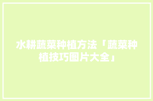 水耕蔬菜种植方法「蔬菜种植技巧图片大全」 番茄病虫害防治 水耕蔬菜种植方法「蔬菜种植技巧图片大全」 水耕蔬菜种植方法「蔬菜种植技巧图片大全」 番茄病虫害防治