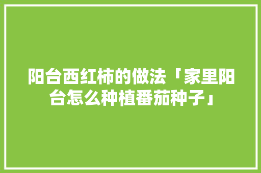 阳台西红柿的做法「家里阳台怎么种植番茄种子」 阳台西红柿的做法「家里阳台怎么种植番茄种子」 植物种类