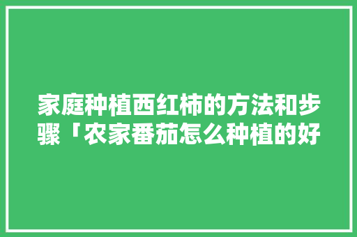 家庭种植西红柿的方法和步骤「农家番茄怎么种植的好看视频」 家庭种植西红柿的方法和步骤「农家番茄怎么种植的好看视频」 花朵知识