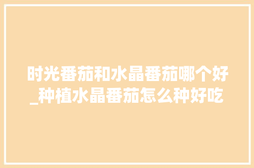 时光番茄和水晶番茄哪个好_种植水晶番茄怎么种好吃呢 时光番茄和水晶番茄哪个好_种植水晶番茄怎么种好吃呢 植物种类