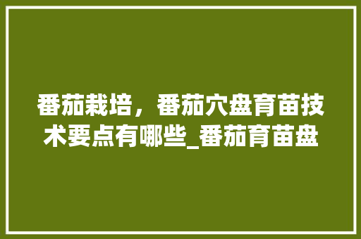 番茄栽培，番茄穴盘育苗技术要点有哪些_番茄育苗盘怎么种植视频 番茄栽培，番茄穴盘育苗技术要点有哪些_番茄育苗盘怎么种植视频 植物种类