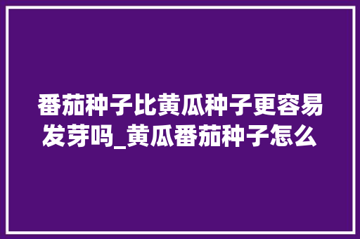 番茄种子比黄瓜种子更容易发芽吗_黄瓜番茄种子怎么种植视频 番茄种子比黄瓜种子更容易发芽吗_黄瓜番茄种子怎么种植视频 番茄种植技巧