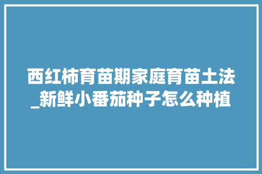 西红柿育苗期家庭育苗土法_新鲜小番茄种子怎么种植视频 西红柿育苗期家庭育苗土法_新鲜小番茄种子怎么种植视频 花朵知识