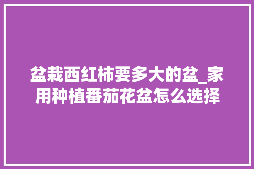 盆栽西红柿要多大的盆_家用种植番茄花盆怎么选择 盆栽西红柿要多大的盆_家用种植番茄花盆怎么选择 种植技巧