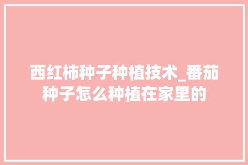 西红柿种子种植技术_番茄种子怎么种植在家里的 植物种类 西红柿种子种植技术_番茄种子怎么种植在家里的 西红柿种子种植技术_番茄种子怎么种植在家里的 植物种类