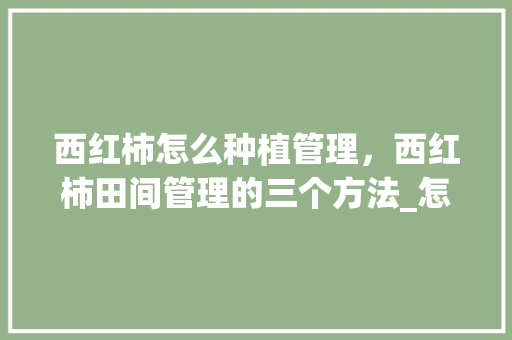 西红柿怎么种植管理，西红柿田间管理的三个方法_怎么样管理种植番茄的土壤 西红柿怎么种植管理，西红柿田间管理的三个方法_怎么样管理种植番茄的土壤 花朵知识