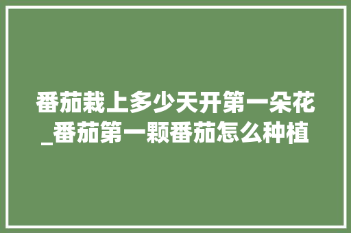 番茄栽上多少天开第一朵花_番茄第一颗番茄怎么种植的 番茄栽上多少天开第一朵花_番茄第一颗番茄怎么种植的 农业常识