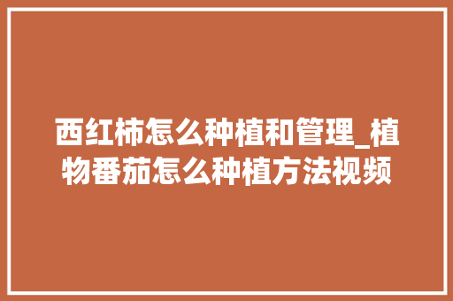 西红柿怎么种植和管理_植物番茄怎么种植方法视频 番茄病虫害防治 西红柿怎么种植和管理_植物番茄怎么种植方法视频 西红柿怎么种植和管理_植物番茄怎么种植方法视频 番茄病虫害防治