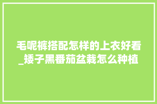 毛呢裤搭配怎样的上衣好看_矮子黑番茄盆栽怎么种植视频