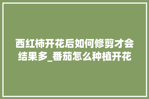 西红柿开花后如何修剪才会结果多_番茄怎么种植开花多呢 西红柿开花后如何修剪才会结果多_番茄怎么种植开花多呢 花朵知识