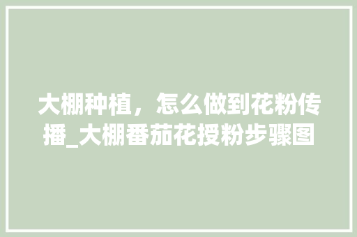 大棚种植，怎么做到花粉传播_大棚番茄花授粉步骤图