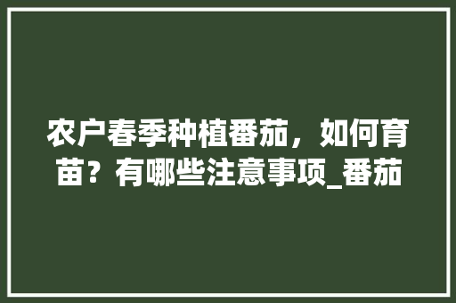农户春季种植番茄，如何育苗？有哪些注意事项_番茄春天怎么种植视频 农户春季种植番茄，如何育苗？有哪些注意事项_番茄春天怎么种植视频 农业常识