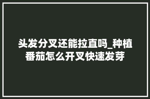 头发分叉还能拉直吗_种植番茄怎么开叉快速发芽 头发分叉还能拉直吗_种植番茄怎么开叉快速发芽 农业常识