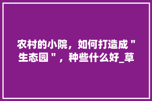 农村的小院，如何打造成＂生态园＂，种些什么好_草坪怎么种植小番茄呢视频 农村的小院，如何打造成＂生态园＂，种些什么好_草坪怎么种植小番茄呢视频 种植技巧