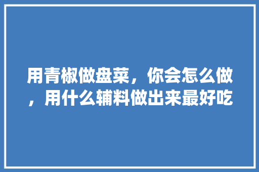 用青椒做盘菜，你会怎么做，用什么辅料做出来最好吃_酸辣番茄怎么种植视频教程