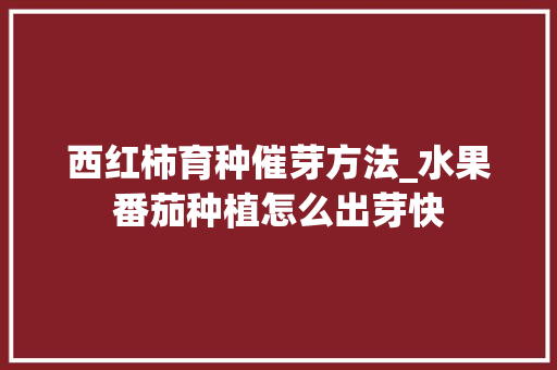 西红柿育种催芽方法_水果番茄种植怎么出芽快 西红柿育种催芽方法_水果番茄种植怎么出芽快 土壤施肥