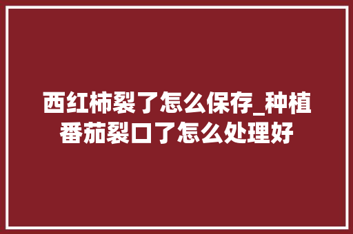 西红柿裂了怎么保存_种植番茄裂口了怎么处理好 西红柿裂了怎么保存_种植番茄裂口了怎么处理好 番茄种植技巧