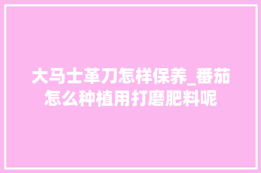 大马士革刀怎样保养_番茄怎么种植用打磨肥料呢 大马士革刀怎样保养_番茄怎么种植用打磨肥料呢 植物种类